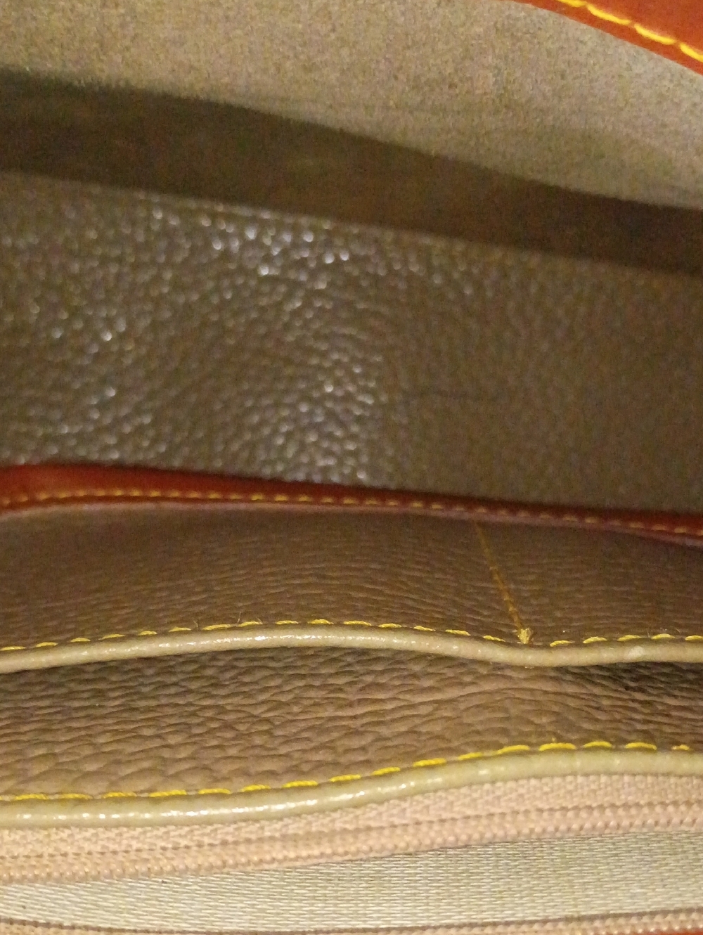 Vintage Dooney & Bourke All-Weather Pebbled Two-Tone Leather Satchel - Picture 10 of 15